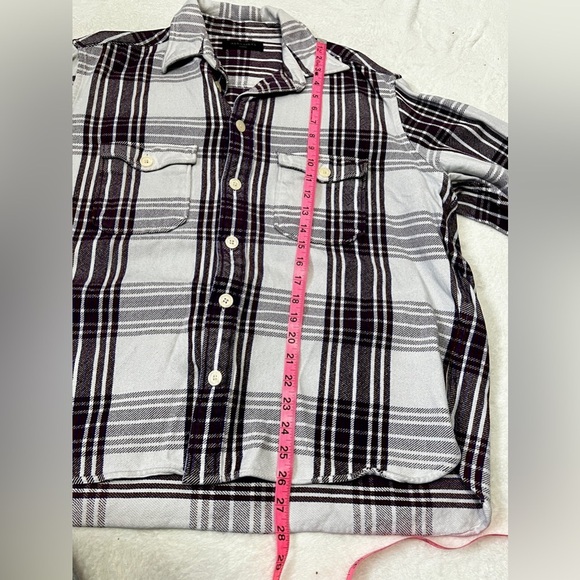 ALLSAINTS Oversized Purple Plaid Shirt Jacket/Shacket - Large - Picture 3 of 8